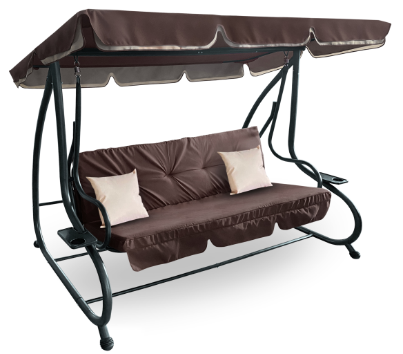 Aga Zahradní houpačka 2v1 GRANDLUX XXL Tmavě hnědá - 6DAZ073 - 2. JAKOST