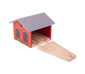Bigjigs Rail Cihlové depo pro dva vláčky