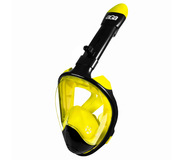 Aga Celoobličejová šnorchlovací maska L/XL Černá/Žlutá