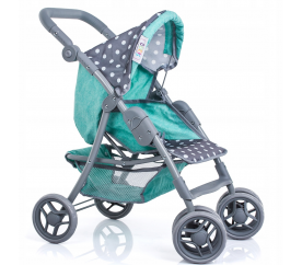 Doris Sportovní kočárek pro panenky 9352 Šedo - Zelený