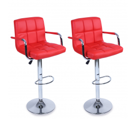 Tresko 2x Barová židle s područkami BH014 Red