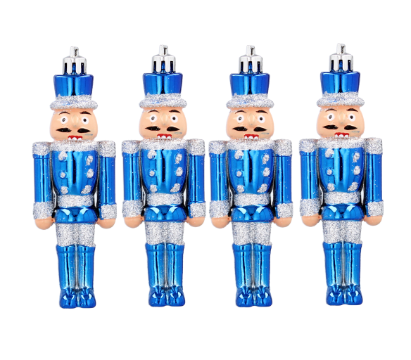 Aga Sada vánočních ozdob 4 ks Louskáček Modrý