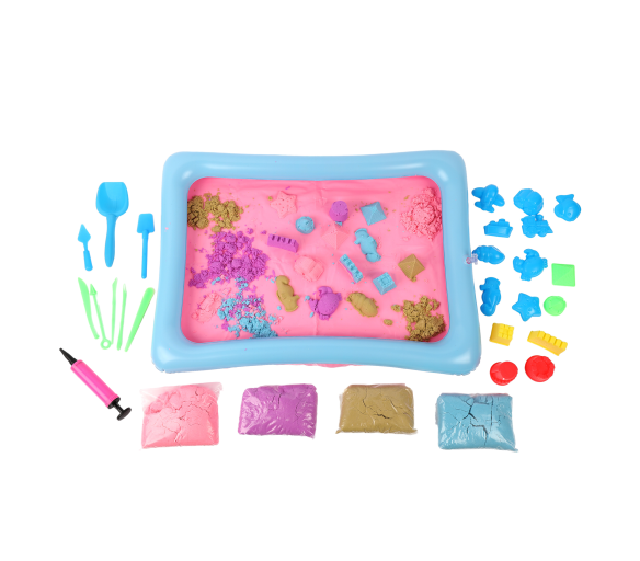 Aga4Kids Kinetický písek 2 kg + pískoviště + formičky