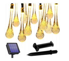 LED solární řetěz - 30x LED žárovka - IP44 - 5m