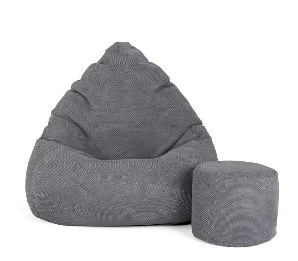 Aga Sedací vak Dot XXXL + podnožník Tmavě šedý