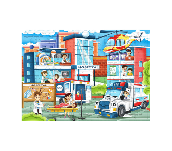 Aga4Kids Dětské puzzle Nemocnice 172 dílků 2DZ082