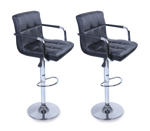 Tresko 2x Barová židle s područkami BH012 Black