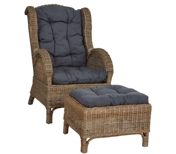 Linder Exclusiv Ratanové křeslo CONSUL RATTAN Tmavě šedé