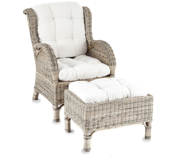 Aga Ratanové křeslo CONSUL Světle šedé