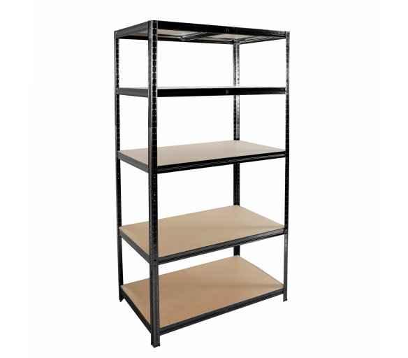 Linder Exclusiv Kovový regál 180x90x40 cm 5 polic Černý