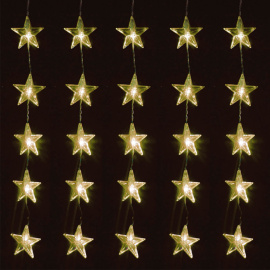 Linder Exclusiv Vánoční světelný závěs Hvězdy 80 LED Teplá bílá
