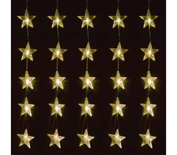 Linder Exclusiv Vánoční světelný závěs Hvězdy 80 LED Teplá bílá