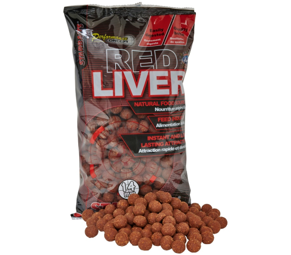 Starbaits Boilie potápivé Red Liver 14mm 1kg
