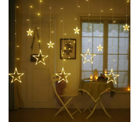 Aga LED Světelný závěs Hvězdy 2,5 m 138 LED Teplá bílá