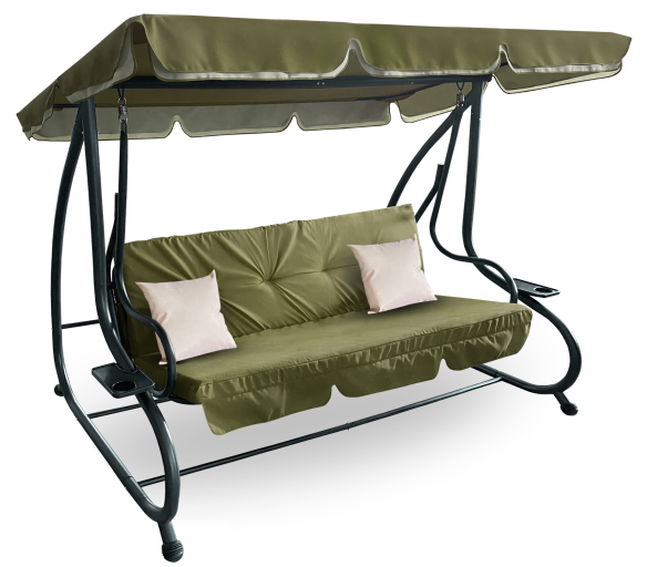 Aga Zahradní houpačka 2v1 GRANDLUX XXL Olivová