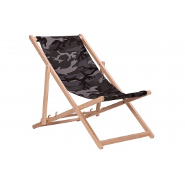 Aga Dřevěné skládací lehátko Camouflage Grey