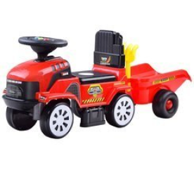 TRAKTOR Odrážedlo s přívěsným vozíkem ZA3746 - Červený