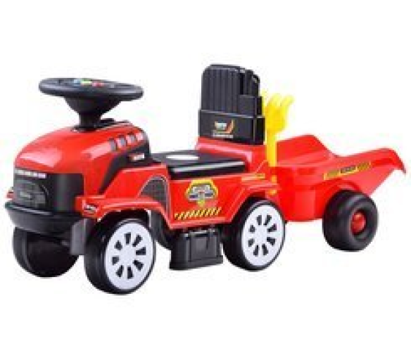 TRAKTOR Odrážedlo s přívěsným vozíkem ZA3746 - Červený
