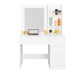 Aga Toaletní stolek se zrcadlem a osvětlením Matný bílý