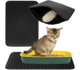 Podložka pod kočičí toaletu 60 x 46 cm černá ISO