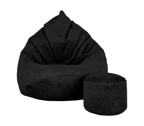 Aga Sedací vak Terra XXXL + podnožník Černý