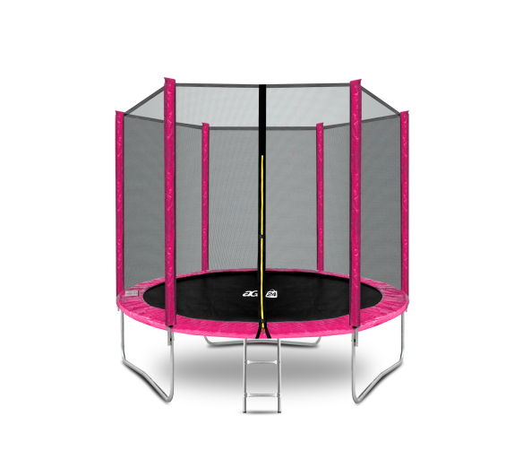Aga SPORT TOP Trampolína 250 cm Růžová + ochranná síť + žebřík