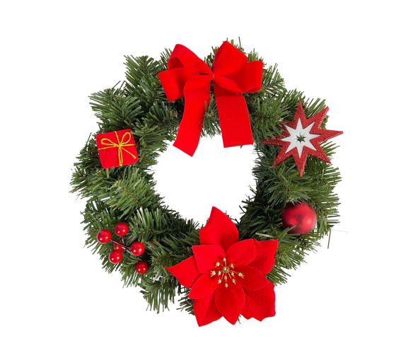 Aga Vánoční věnec 30 cm Červený