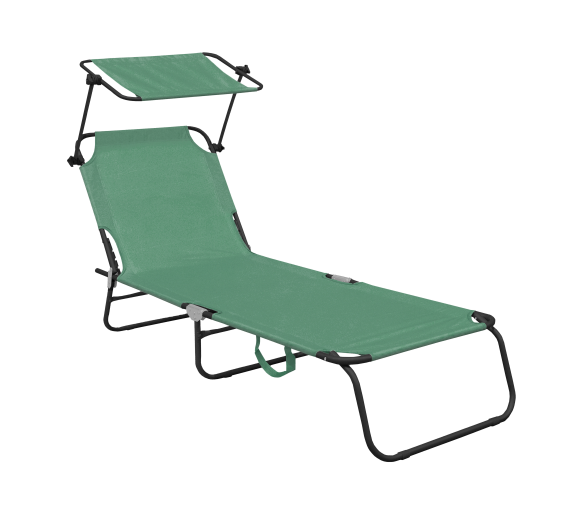 Aga Zahradní polohovací lehátko se stříškou Světle zelené 2DAZ402 - II. JAKOST
