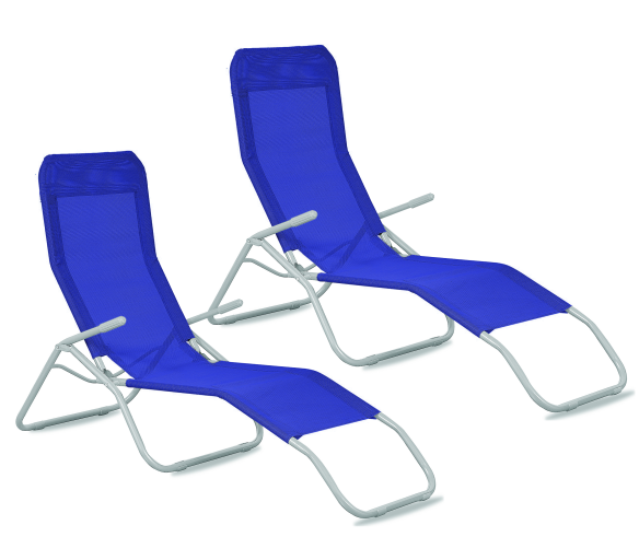 Aga 2x Zahradní lehátko SIESTA Tmavě modré