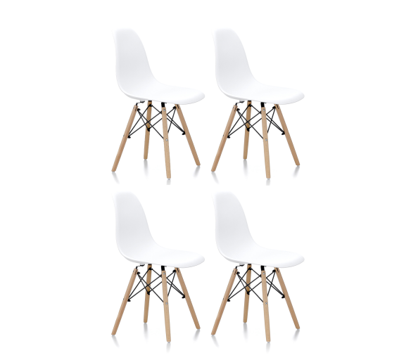 Aga 4x Jídelní židle Bílá