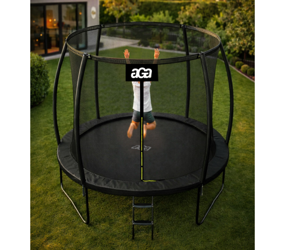 Aga SPORT EXCLUSIVE Trampolína 250 cm Černá + ochranná síť + žebřík - II. JAKOST