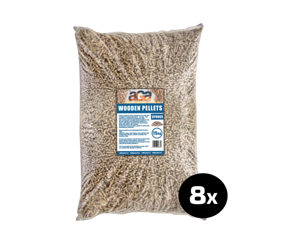 Aga 8x Dřevěné pelety Smrk 15 kg