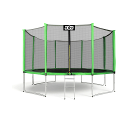 Aga SPORT PRO Trampolína 366 cm Světle zelená + ochranná síť + žebřík