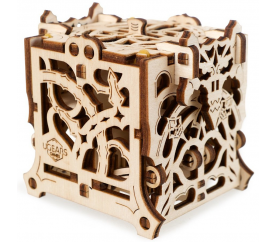 Ugears 3D dřevěné mechanické puzzle Schránka na kostky