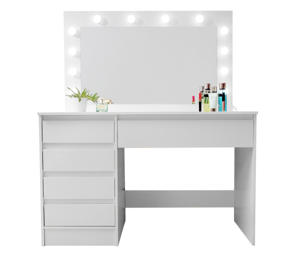 Aga Toaletní stolek se zrcadlem a osvětlením Matný bílý