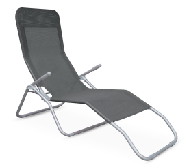 Aga Zahradní lehátko SIESTA Světle šedé