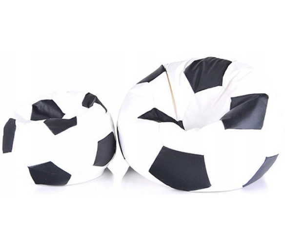 Aga Sedací pytel BALL XXXL Černá - Bílá + podnožník