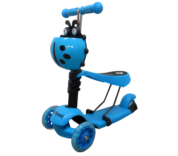 R-Sport Dětská třikolová koloběžka 5v1 s LED kolečky H3 Blue