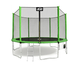 Aga SPORT PRO Trampolína 430 cm Světle zelená + ochranná síť  + žebřík + kapsa na obuv