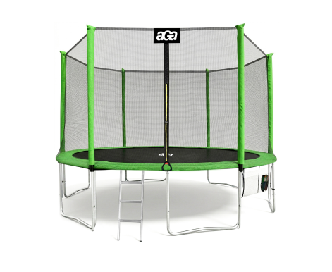 Aga SPORT PRO Trampolína 430 cm Světle zelená + ochranná síť  + žebřík + kapsa na obuv