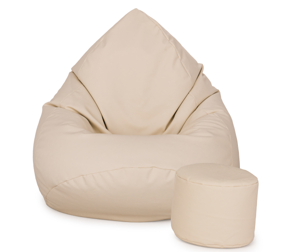 Aga Sedací vak XXXL + podnožník Béžový