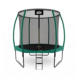 Aga SPORT EXCLUSIVE Trampolína 250 cm Tmavě zelená + ochranná síť + žebřík