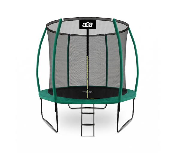 Aga SPORT EXCLUSIVE Trampolína 250 cm Tmavě zelená + ochranná síť + žebřík