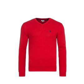 U.S. Polo ASSN. Svetr V-Neck Red