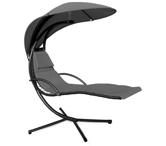 Aga Zahradní závěsné lehátko se stříškou Tmavě šedé