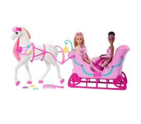 Barbie Louskáček saně s koněm JNH63