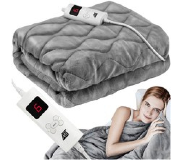Vyhřívací deka 180 x 130 cm šedá 2DAZ322