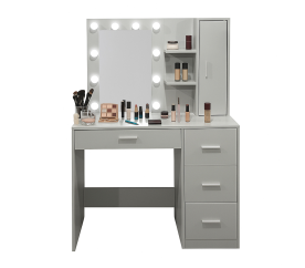 Aga Toaletní stolek se zrcadlem a osvětlením Šedý