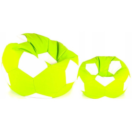 Aga Sedací pytel BALL XXXL Bílá - Světle zelená + podnožník