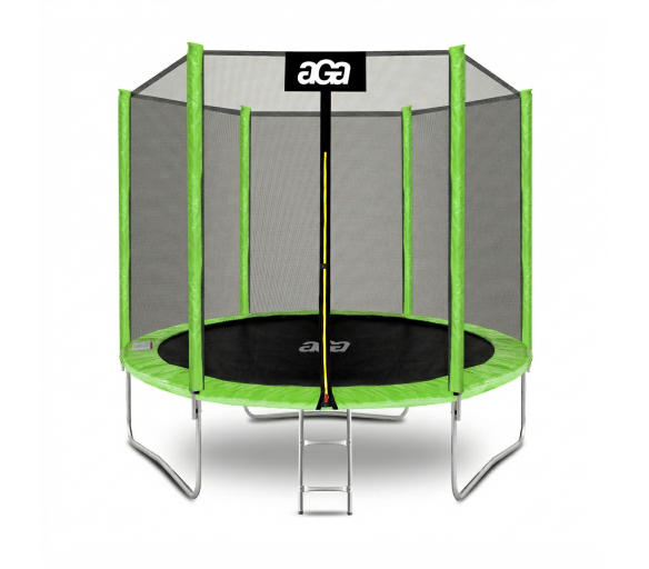 Aga SPORT TOP Trampolína 250 cm Světle zelená + ochranná síť + žebřík